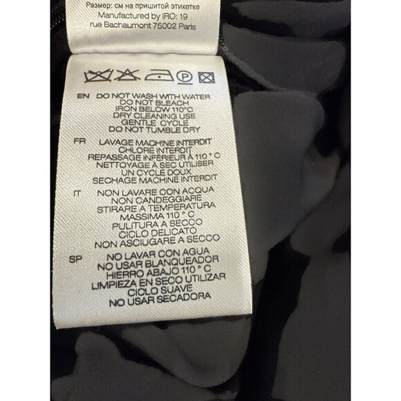 IRO Paris Black Plunging V-Neck Draped Mini Dress Size 40, Pre-Owned,  EUC - Picture 7 of 8